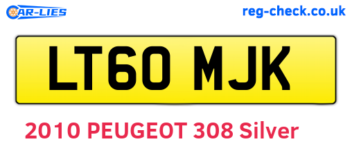 LT60MJK are the vehicle registration plates.