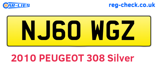 NJ60WGZ are the vehicle registration plates.
