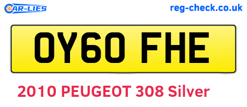 OY60FHE are the vehicle registration plates.