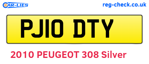 PJ10DTY are the vehicle registration plates.