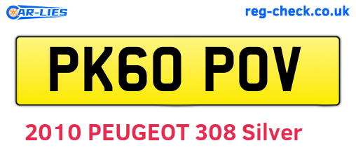 PK60POV are the vehicle registration plates.