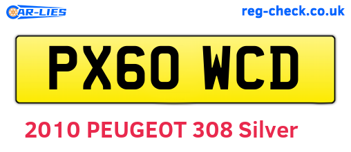 PX60WCD are the vehicle registration plates.