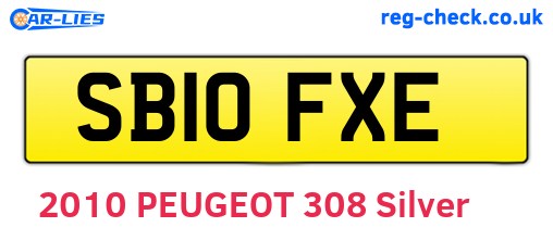 SB10FXE are the vehicle registration plates.