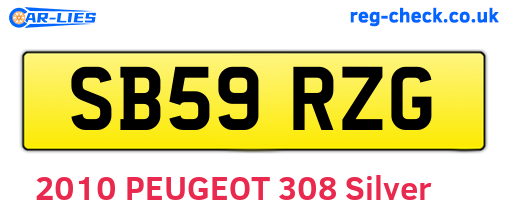 SB59RZG are the vehicle registration plates.