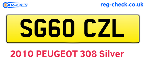 SG60CZL are the vehicle registration plates.