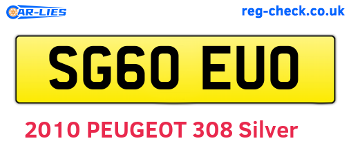 SG60EUO are the vehicle registration plates.