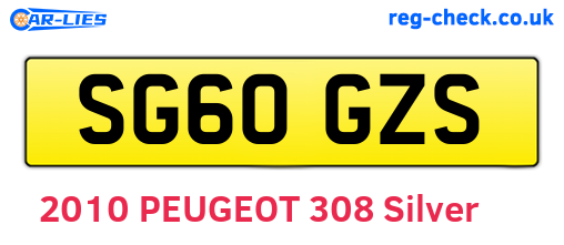 SG60GZS are the vehicle registration plates.