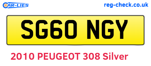 SG60NGY are the vehicle registration plates.