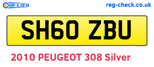 SH60ZBU are the vehicle registration plates.