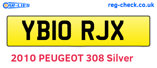 YB10RJX are the vehicle registration plates.