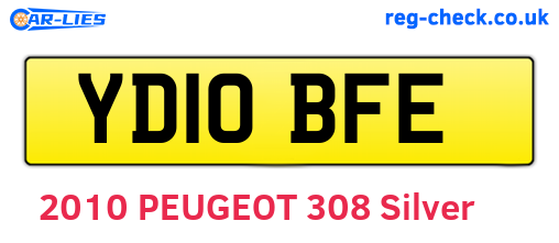 YD10BFE are the vehicle registration plates.