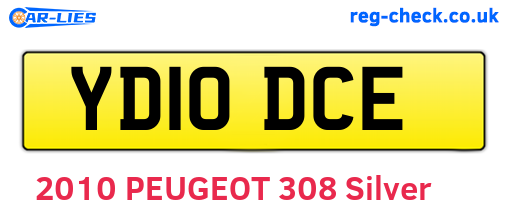YD10DCE are the vehicle registration plates.