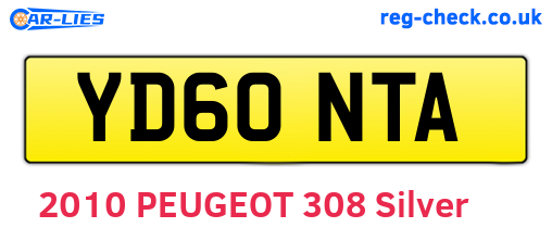 YD60NTA are the vehicle registration plates.