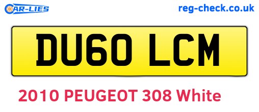 DU60LCM are the vehicle registration plates.