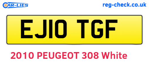 EJ10TGF are the vehicle registration plates.