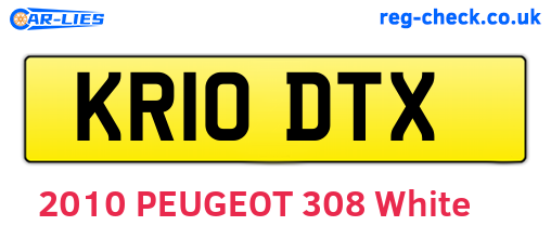 KR10DTX are the vehicle registration plates.