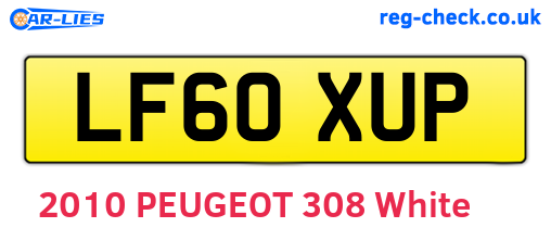 LF60XUP are the vehicle registration plates.