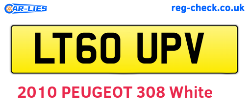 LT60UPV are the vehicle registration plates.
