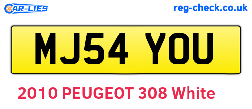 MJ54YOU are the vehicle registration plates.