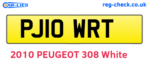 PJ10WRT are the vehicle registration plates.