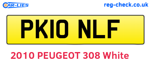 PK10NLF are the vehicle registration plates.