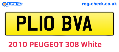 PL10BVA are the vehicle registration plates.