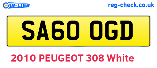 SA60OGD are the vehicle registration plates.