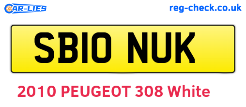 SB10NUK are the vehicle registration plates.