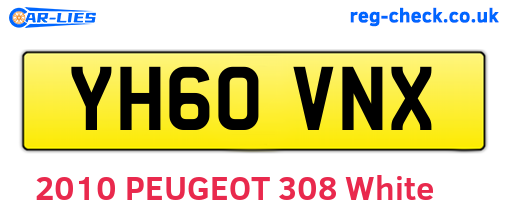 YH60VNX are the vehicle registration plates.