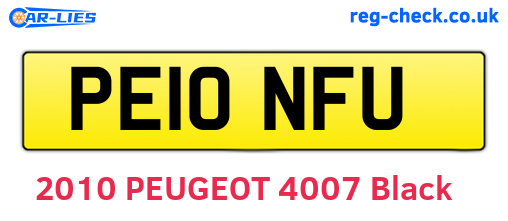 PE10NFU are the vehicle registration plates.