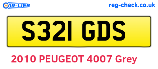 S321GDS are the vehicle registration plates.