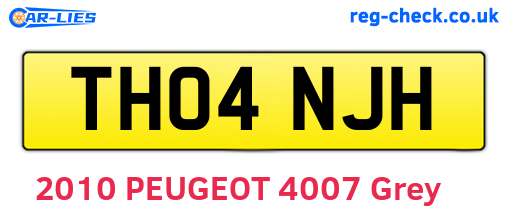 TH04NJH are the vehicle registration plates.