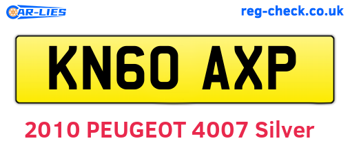 KN60AXP are the vehicle registration plates.