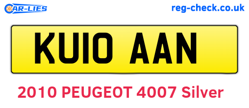 KU10AAN are the vehicle registration plates.