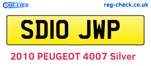 SD10JWP are the vehicle registration plates.