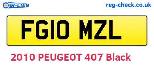 FG10MZL are the vehicle registration plates.