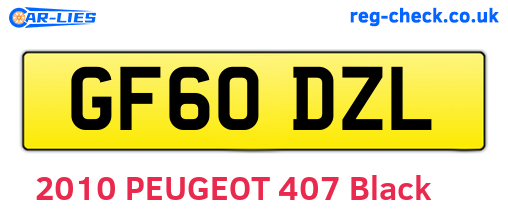 GF60DZL are the vehicle registration plates.