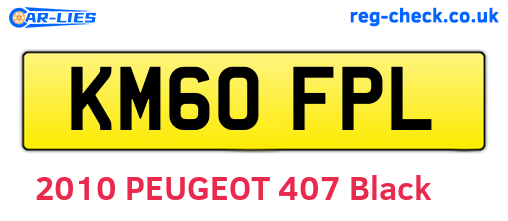 KM60FPL are the vehicle registration plates.