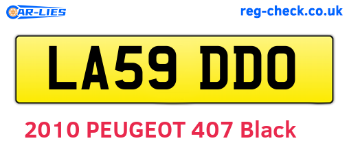 LA59DDO are the vehicle registration plates.