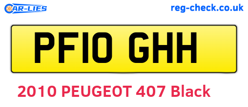 PF10GHH are the vehicle registration plates.