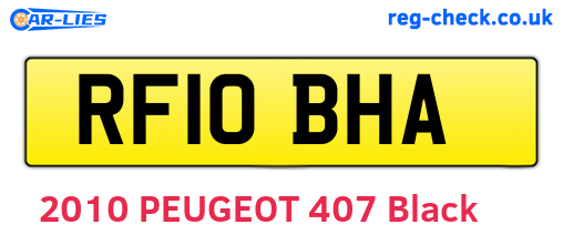 RF10BHA are the vehicle registration plates.