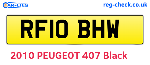 RF10BHW are the vehicle registration plates.