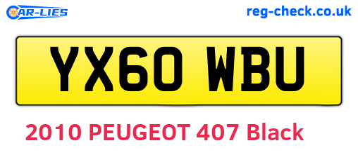 YX60WBU are the vehicle registration plates.