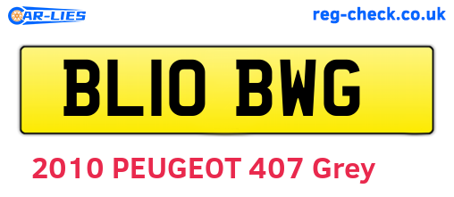 BL10BWG are the vehicle registration plates.