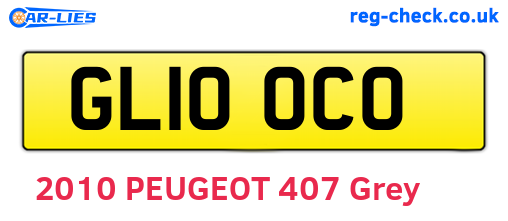 GL10OCO are the vehicle registration plates.