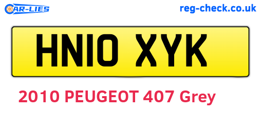 HN10XYK are the vehicle registration plates.