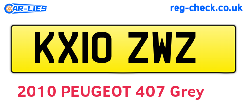 KX10ZWZ are the vehicle registration plates.
