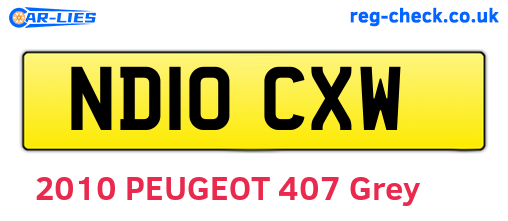 ND10CXW are the vehicle registration plates.