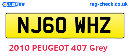 NJ60WHZ are the vehicle registration plates.