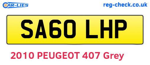 SA60LHP are the vehicle registration plates.